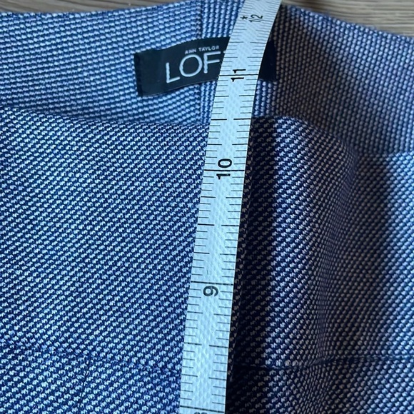 Loft Marisa pant Straight Textured blue Microdot  Size 8 Career Business casual - Picture 8 of 13